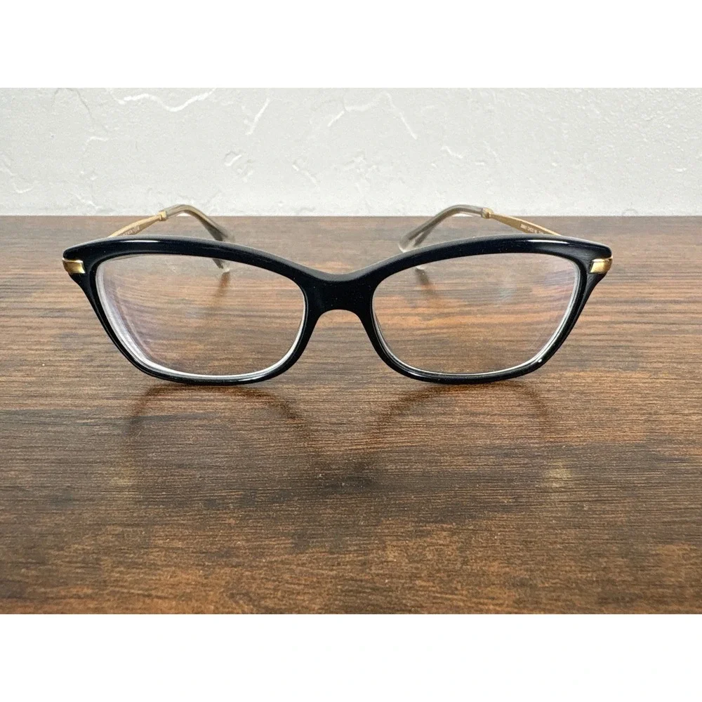 Jimmy Choo 96 7VH Black Gold Cat Eye Eyeglasses Frames Women 52-16-140 Italy